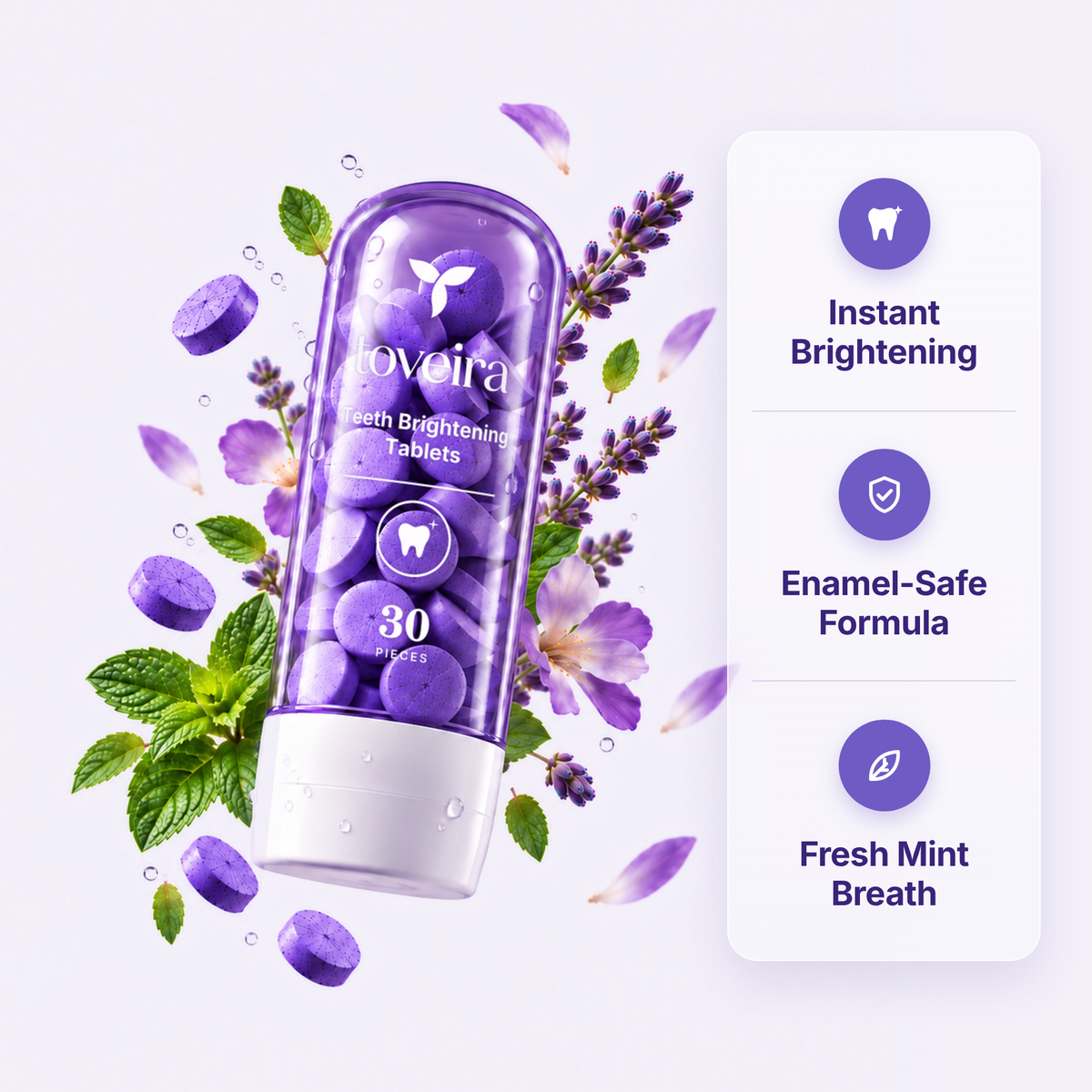 Purple Teeth Brightening Tablets