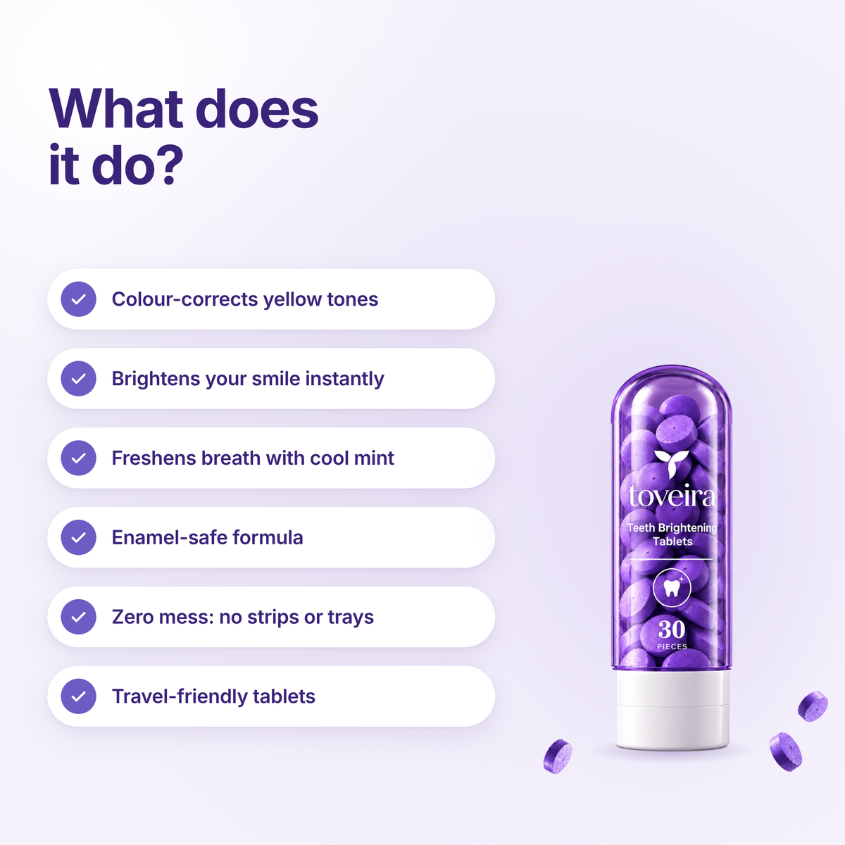 Purple Teeth Brightening Tablets